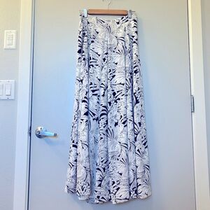 White House Black Market bird print maxi skirt